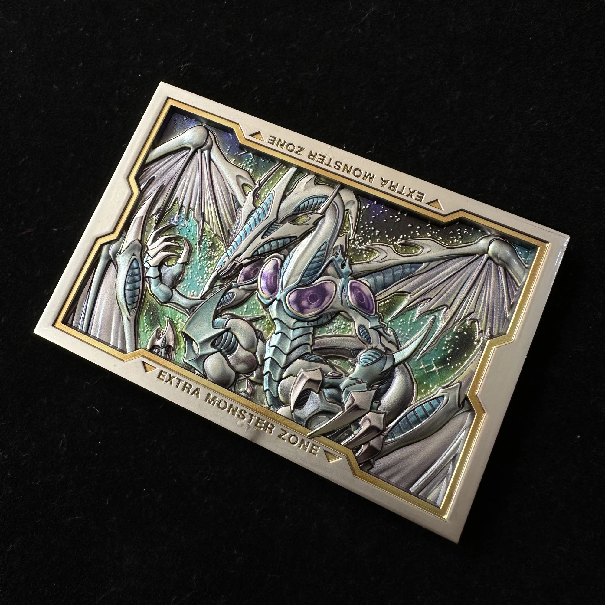 Yu-Gi-Oh! Stardust Dragon Black Rose Dragon 3D Relief Metal Card Classic Game Anime Collection Cards Diy Gift Toys