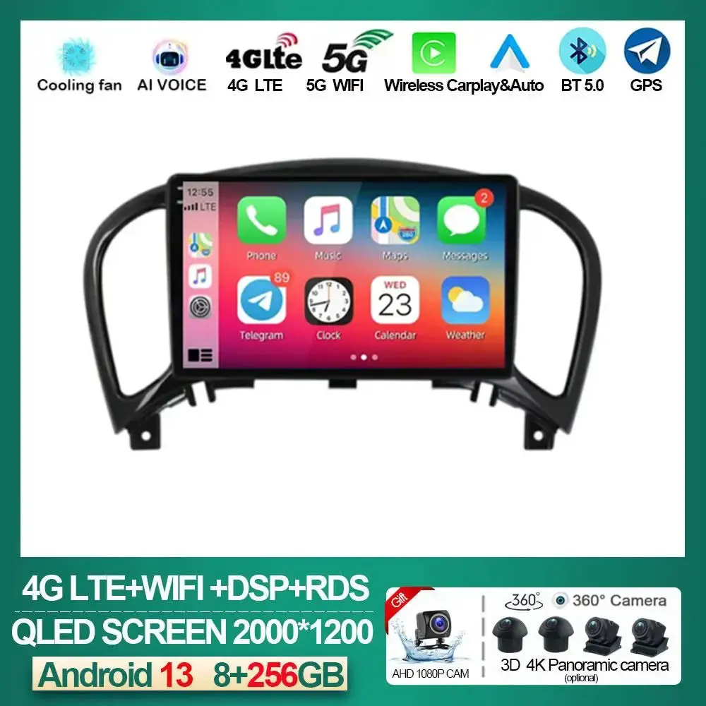 

Android 13 For Nissan Juke YF15 2010 - 2014 Multimedia Head Unit Car Player Auto Radio Navigation GPS Stereo Navi NO DVD DIN