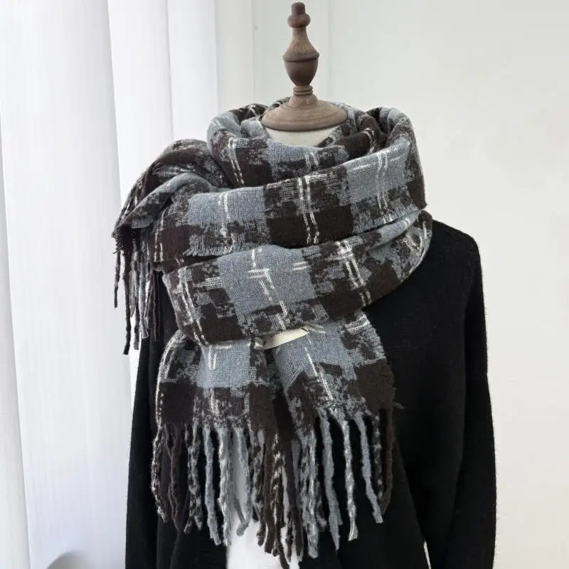 طالب الخريف الشتاء وشاح شبكة شرابة رشاقته الدفء يندبروف تنوعا موضة حسن المظهر المشاعر لينة لزجة امرأة شال