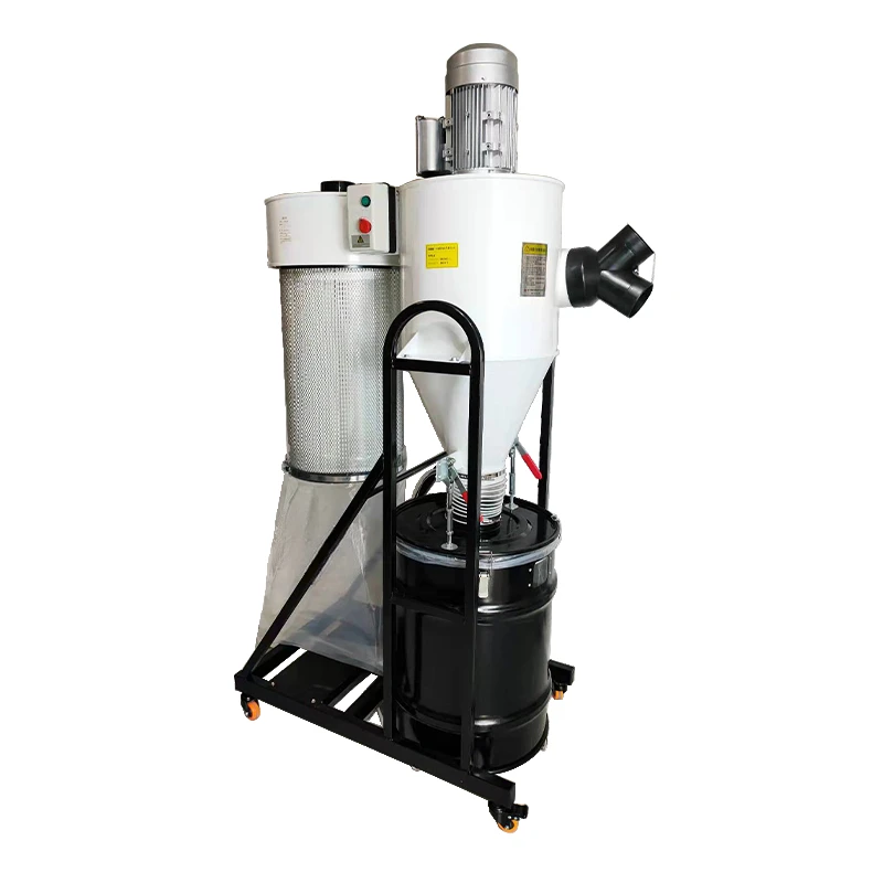 2HP 1.5KW Cyclone Dust Collector Separator 3um Hepa Filter Woodworking Metal Cutting 220V 380V Industrial Vacuum Cleaner