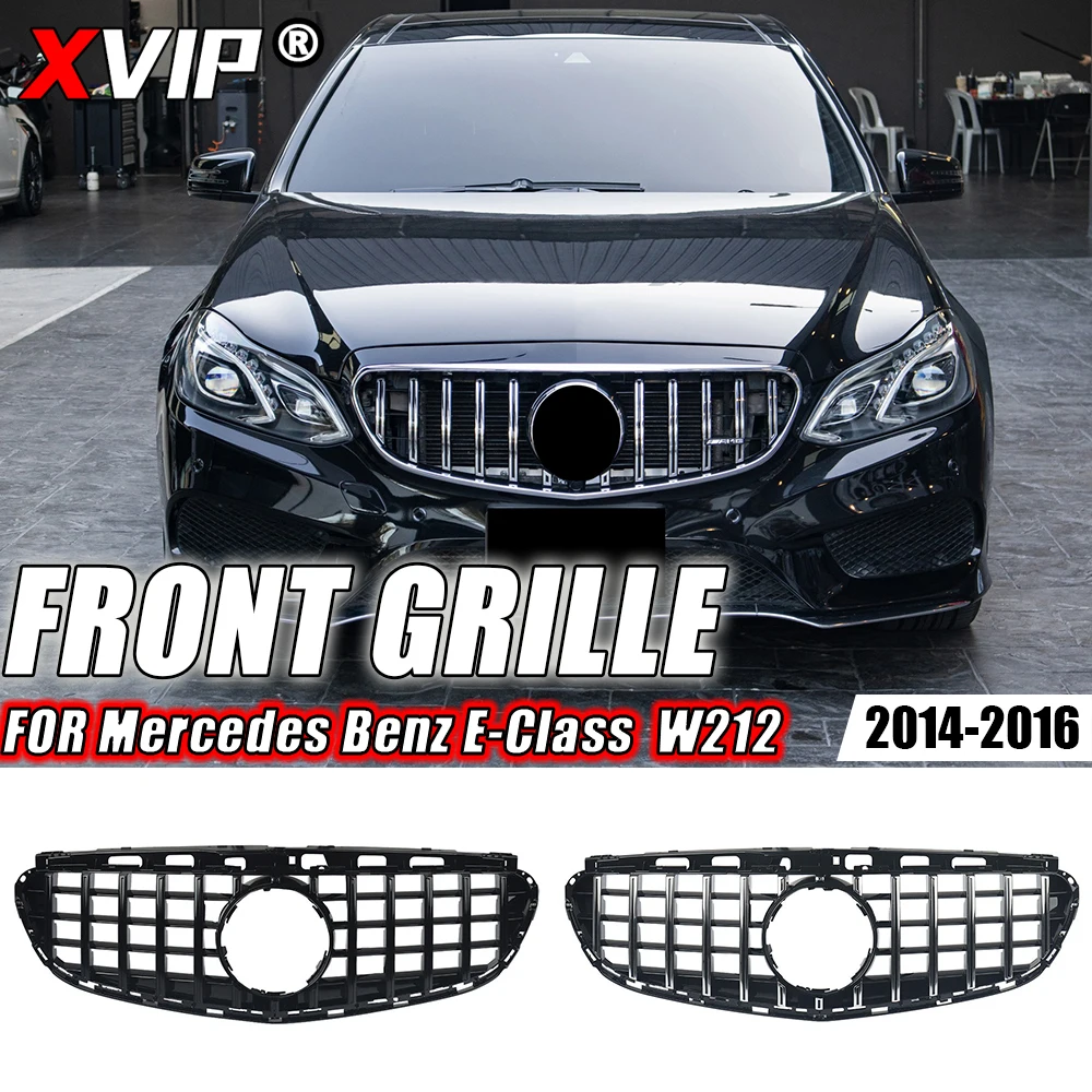 

XVIP Chrome Silver Diamonds Style Front Bumper Style For Mercedes Benz E-Class W212 E300 E350 E400 2014-2016 Front Racing Grille