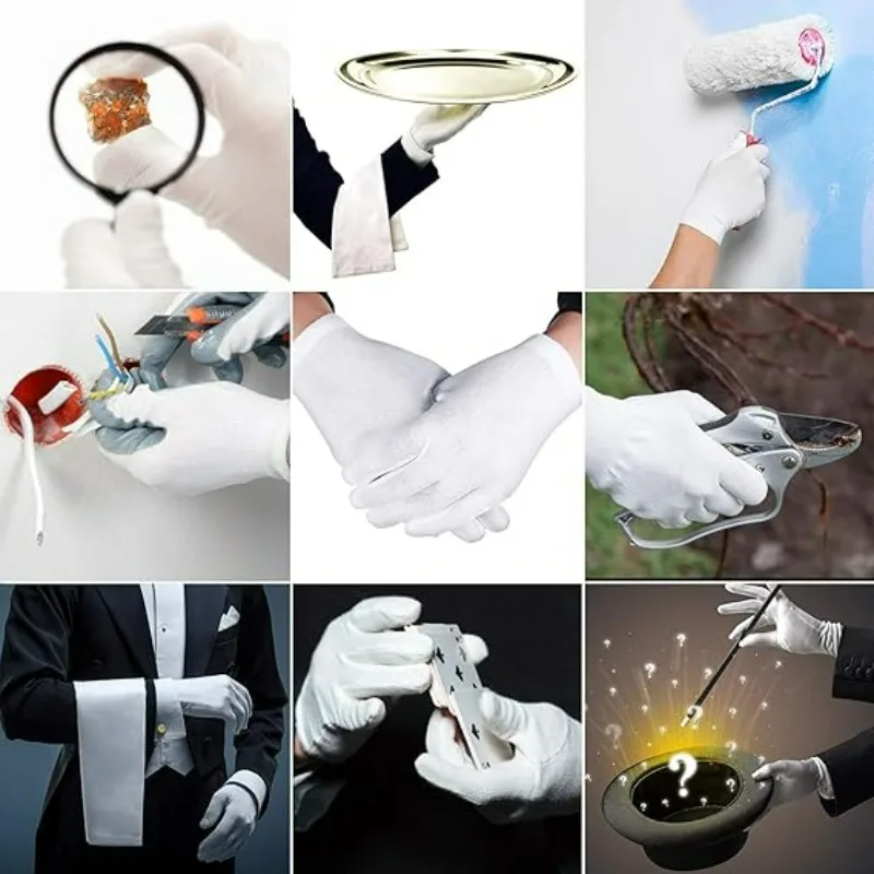 Protect Skin Gloves Dermatitis Patients Cotton Protective Glove Highly Elastic Work Gardening White Lined Mittens Cleaning Tool