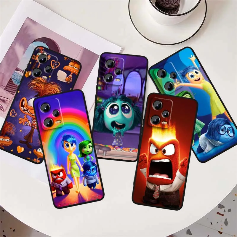 

Inside Out 2 Joy Sadness Art Phone Case For Xiaomi Redmi Note 14 13 12 12S 11E 11 11S 11T Pro Plus 4G 5G Black Soft TPU Cover