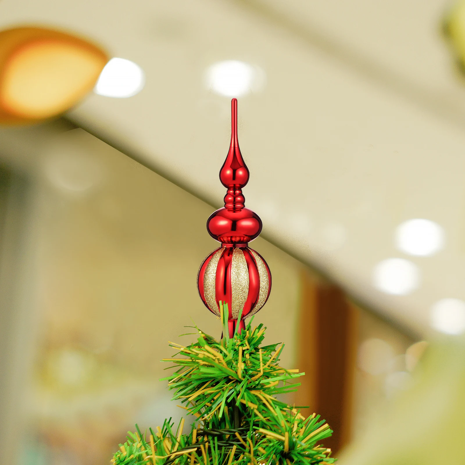 

Spherical Christmas Tree Topper Plastic Xmas Treetop Decor For Holiday Party Supplies Festive Atmosphere Tree Topper