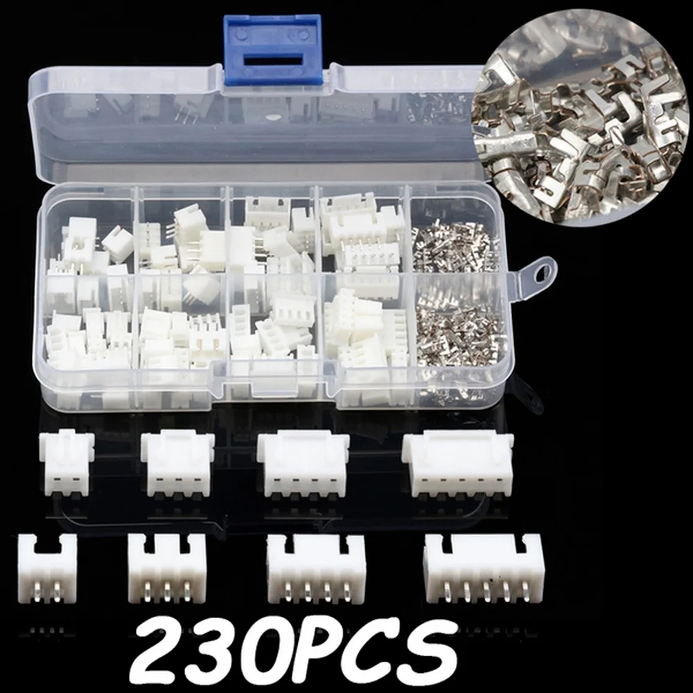 

230PCS Wire Connector 2.54mm Jumper Pin Housing Header Crimp Kit Male Female Bare Connector