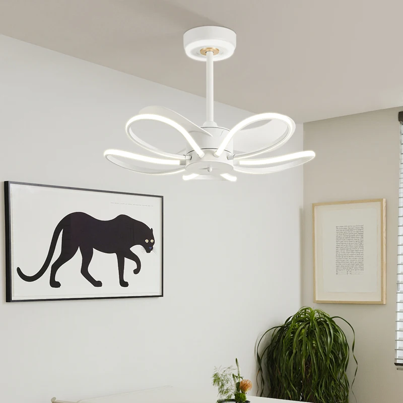 Modern ceiling lamps bedroom folding Ceiling fan ceiling fan with led light and control ceiling lamp for living room lighting