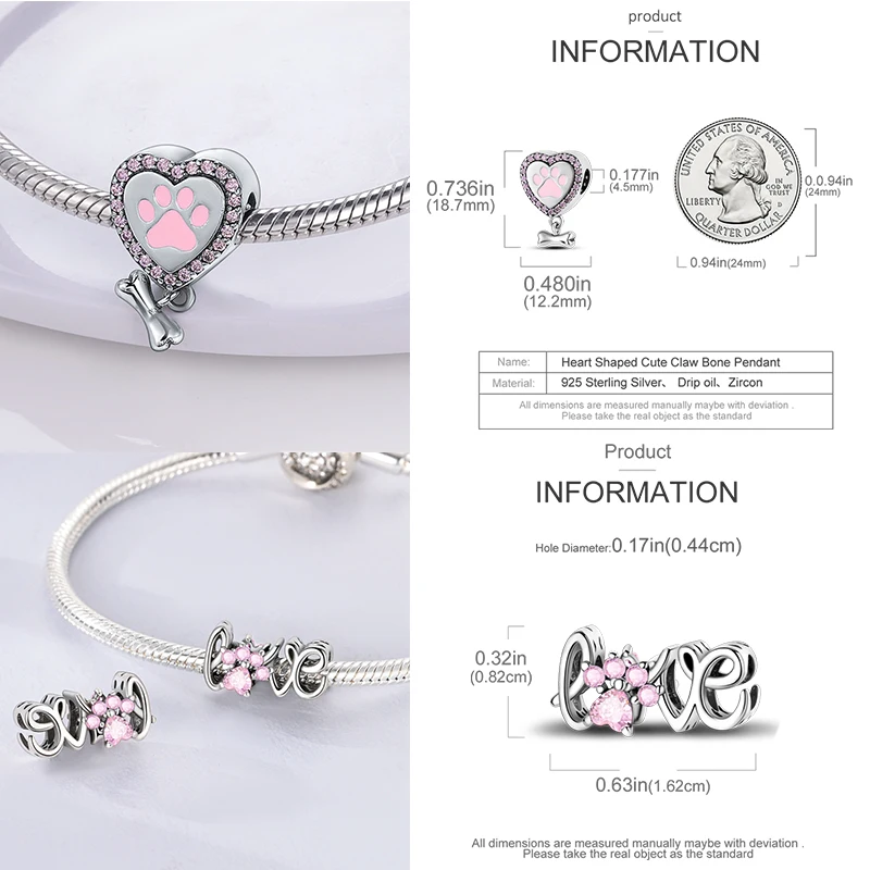 925 Sterling Silber Rosa Charm-Perlen Parfüm Katze Kaffeetasse High Heel Spielcontroller Cupcake DIY Armband Geschenk für Frauen – Detail 10