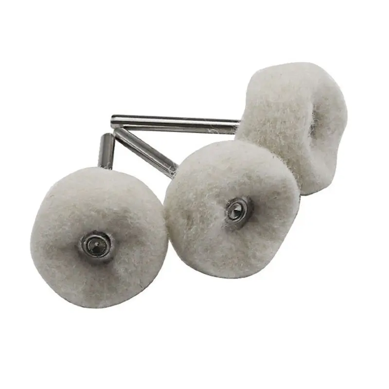 5 ชิ้น Felt บดหัวขัดล้อขัด 3 มิลลิเมตร Shank ด้ายฝ้ายขัดแปรงมินิสําหรับ Dremel Dril หยก