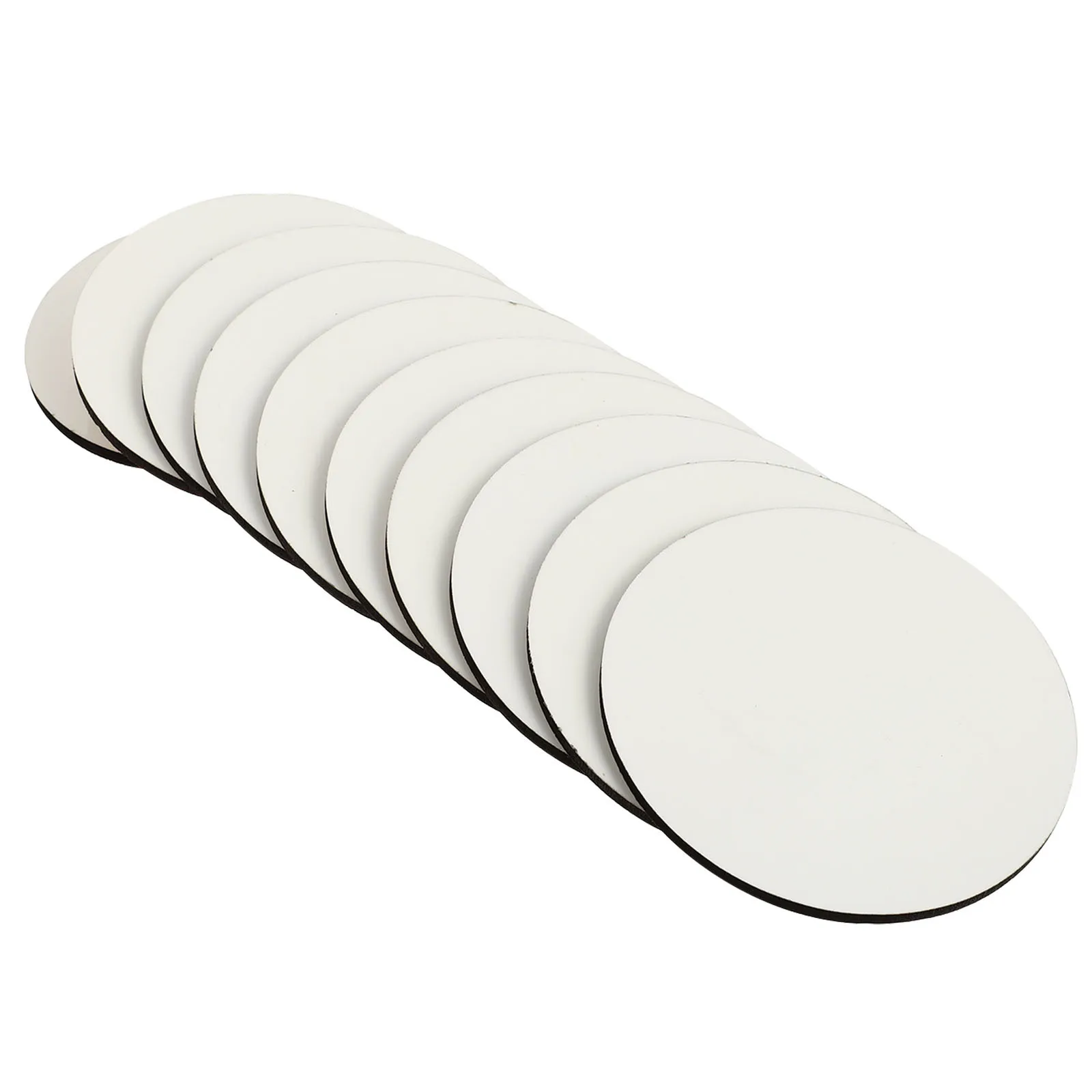 10Pcs Round Coasters Blank Cup Mats Thermal Transfer Cup Mats for Restaurant Dish Mat Mdf Coasters Portable Teacup Mat