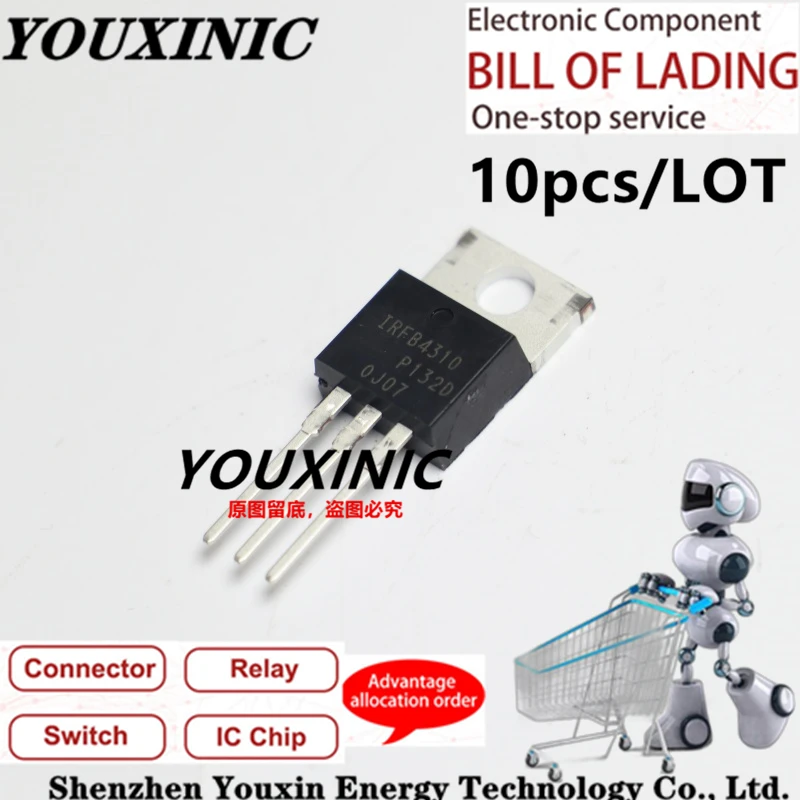 YOUXINIC  2021+ 100% New Imported Original IRFB4310 IRFB4310PBF  TO-220 N-Channel MOS FET 100V 100A