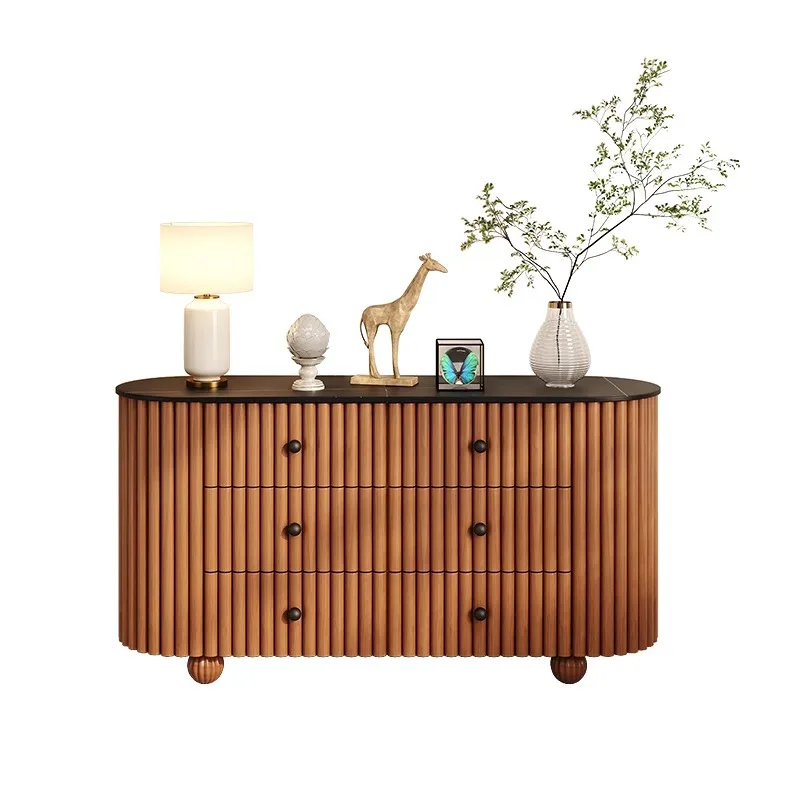 

French antique six-chest cabinet household bedroom drawer locker light luxury retro living room rock slab decorative secret