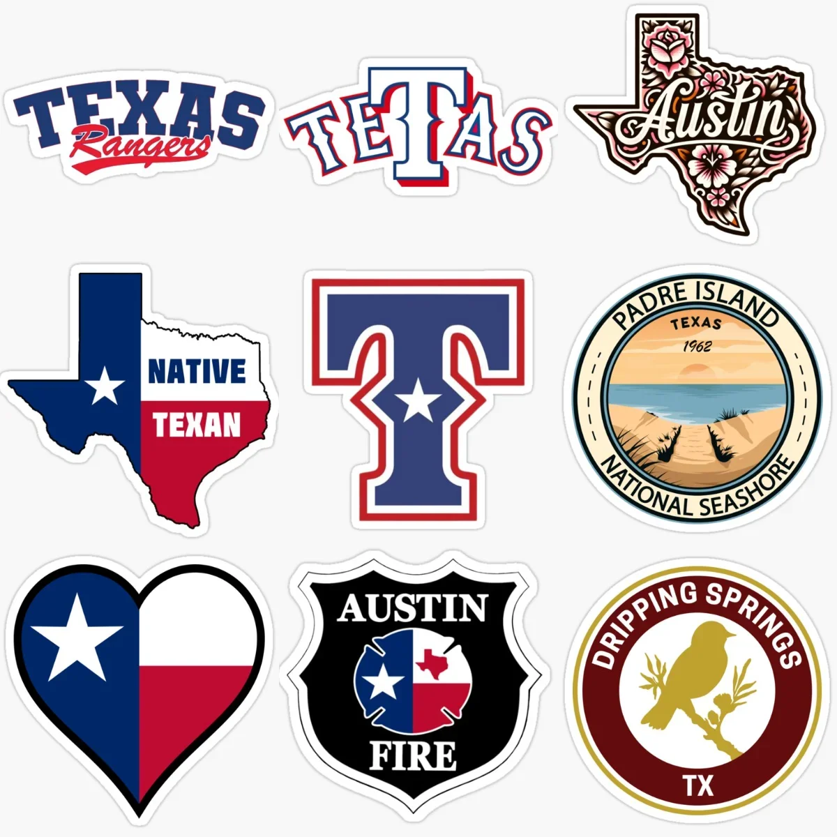 Texas Map Flag Emblem Creative PVC Sticker for Decorate Car Van Bicycle Window Wall Fridge Helmet Decal Accessorie