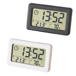 Orologio digitale LCD orologio elettronico termometro igrometro Ultra-sottile multifunzionale temperatura e umidità Monitor Table Home