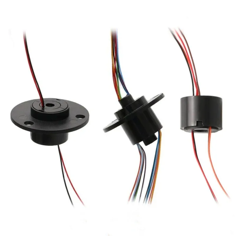 5mm/7mm Bore Hollow Shaft Slip Ring 2/4/6/12 Wires Conductive Ring for PTZ Table Rotor