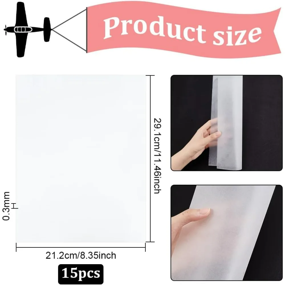 15 Sheets Shrink Plastic Sheets Frosted Heat Shrink Film Sheets Shrinky Paper for Creative Arts Crafts Projects