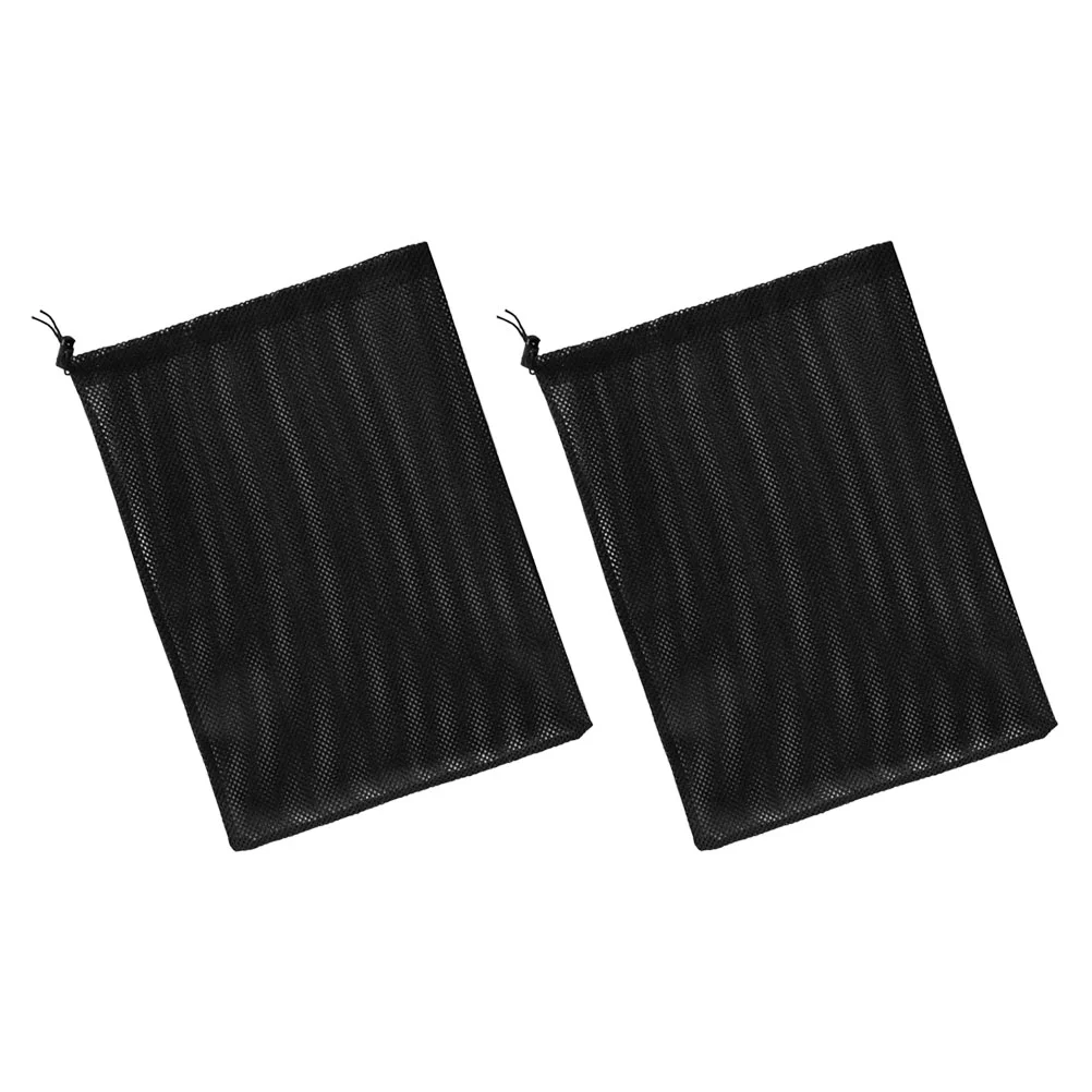 

2 Pcs Water Pump Filter Pond Drawstring Bag Mesh for Pouch Large Protective Screen Debris Aquarium Polyester Barrier