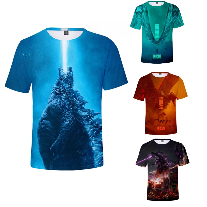 Godzilla Anime T Shirt King of The Monsters Children Adult Gojira Summer Short Sleeved Top Outdoor Sports Leisure Clothing Gifts