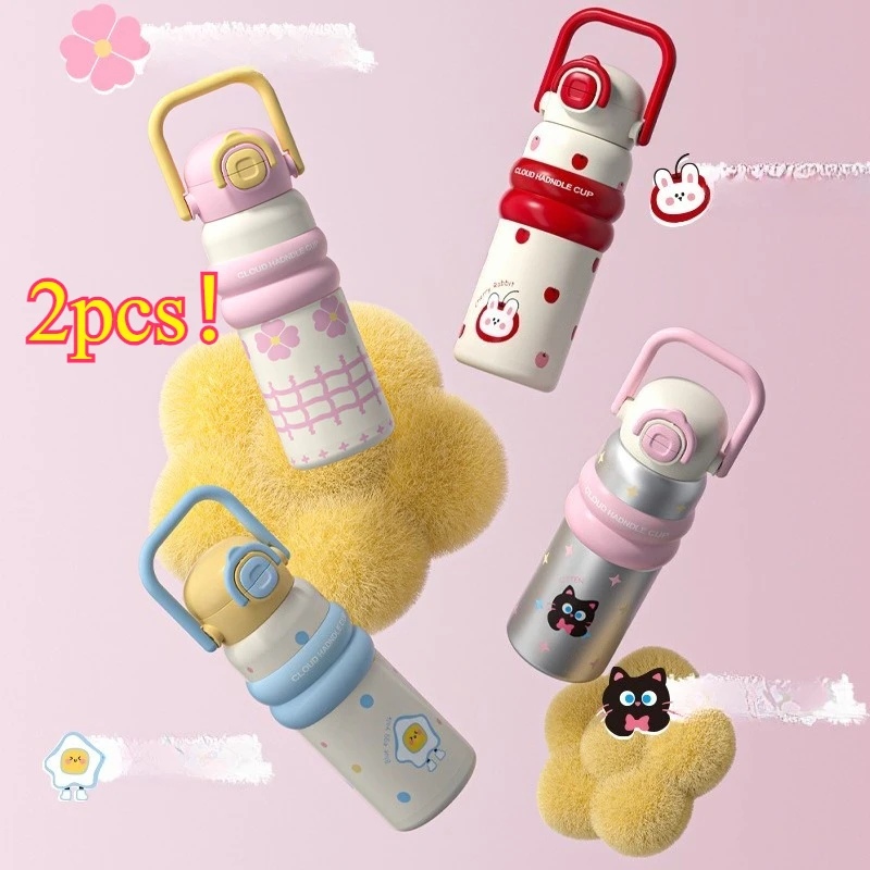 

Vacuum Flasks Thermoses Premium 316 Stainless Steel Kids Large Tumbler Big Capacity Cute Cartoon Straw for School Student Carry