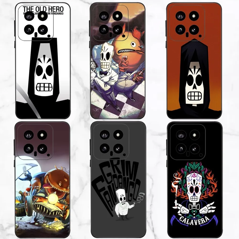 G-Grim Fandango Game Phone Case For Xiaomi 11 Redmi Note 11 5G 8T 9A 9 10T Note8Pro Note9 12SUltra Black Case