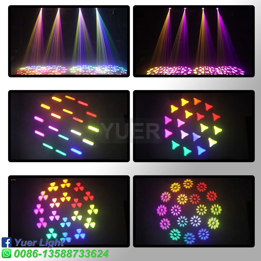 Imagem -06 - Yuer-mini Led Moving Head Light Feixe de Luz 18 Prismas Rotativas Dmx Stage Effect Disco dj Bar Wedding Club 200w Novo