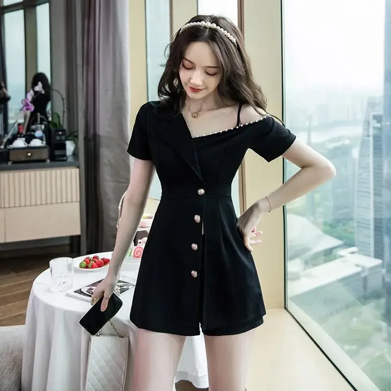 レディース タンクトップ ショートセット 2点セット オフショルダー テーラード ファッション バケーション outfits 2025 アンサンブル スタイリッシュ キット フル レディース ショーツ