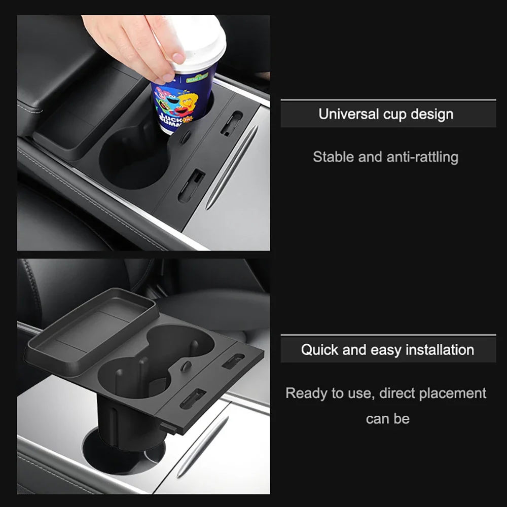 For Tesla Model Y 3 Highland Car Central Control Water Cup Holder Storage Box Silicone Anti Slip Drinks Holder Limiter Organizer