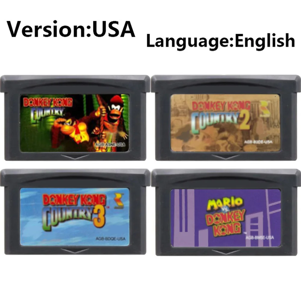 GBA Game 32Bit Cartridge Videogameconsolekaart Donkey Kong-serie vs. Donkey Kong Country voor GBA/SP/DS