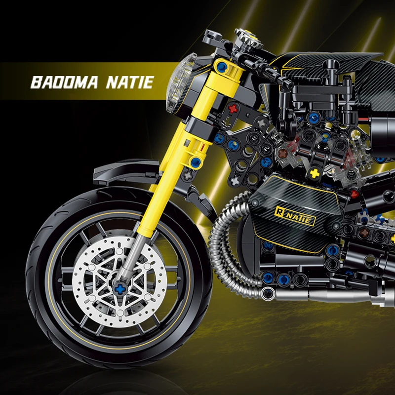 2026 Technical Motorcycle Building Blocks Classic Motorbike Racer Model Bricks Assemble Toy For Kids Birthday Gift 563pcs