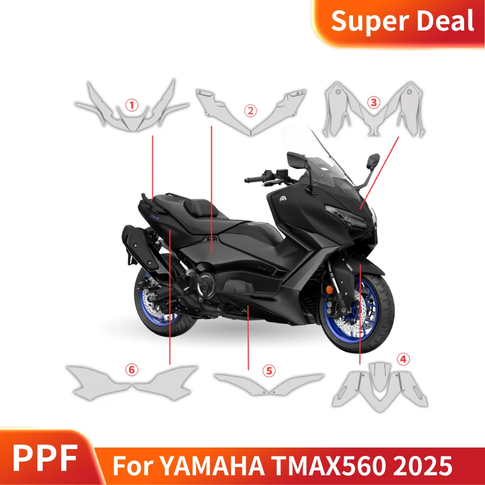 

For YAMAHA TMAX560 2025 Motorcycle PPF Kit Full Body TPU Paint Protection Film Scratch Resistant Vinyl Wrap Pre-Cut Sticker