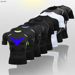Compression Nightwing Print Tops For Men T Shirt Rashguard Jiu Jitsu Gym Fitness Running Train   ing Shirts Jersey Short Sleeved