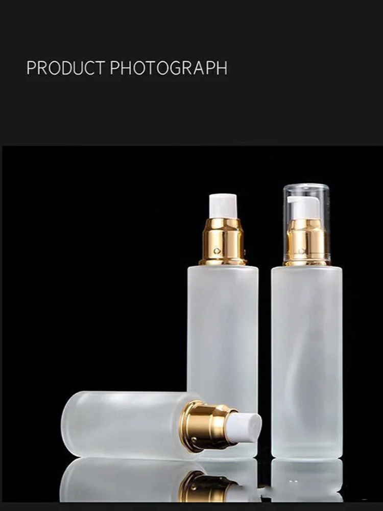 Flcopropriété pulvérisateur en verre dépoli, distributeur de maquillage, pompe à crème transparente, cosmétique de gratitude HI, 20ml, 30ml, 40ml, 60ml, 80ml, 100ml, 120ml