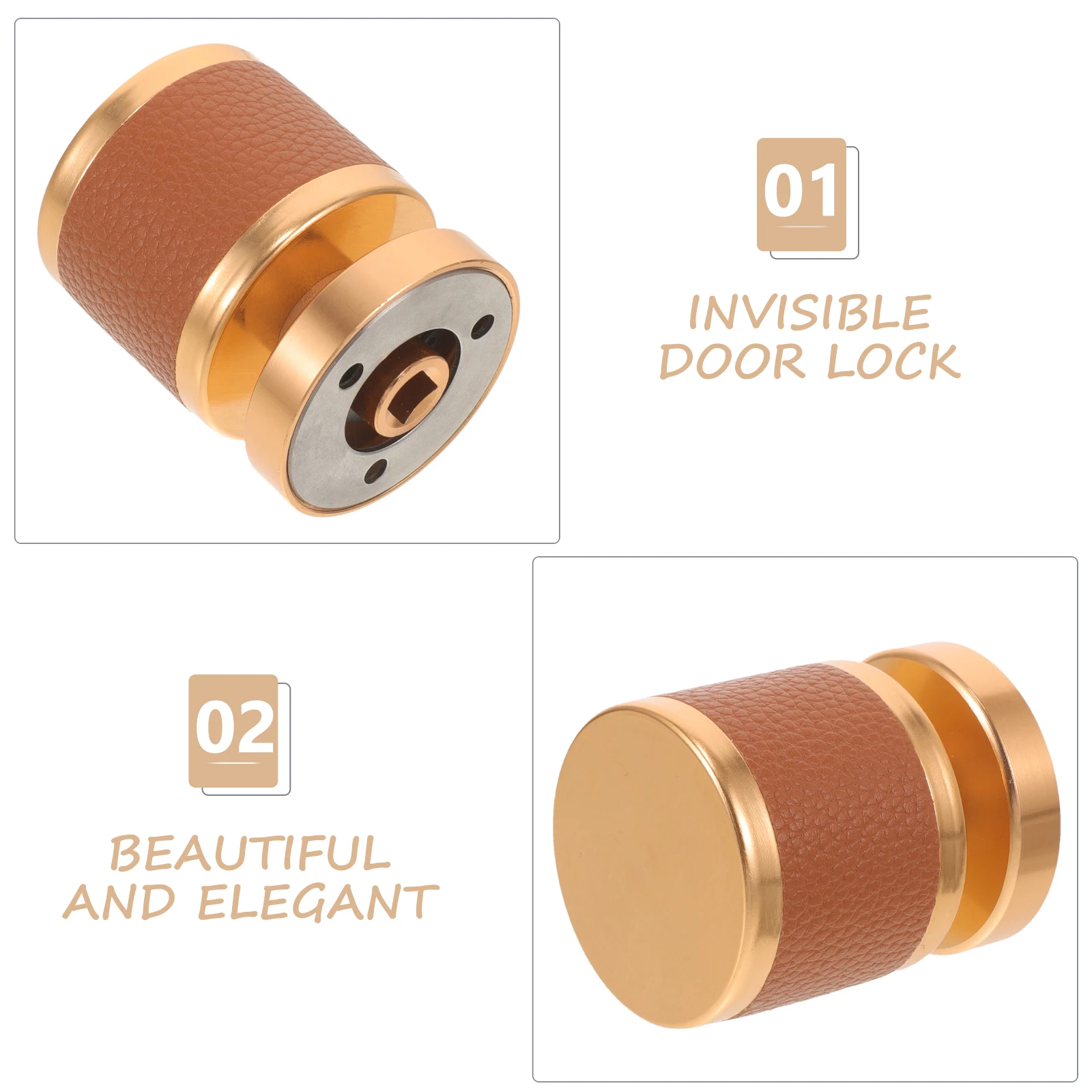 

Single Sided Deadbolt Invisible Door H Hidden Pull Black Grey Bedroom Wall Lock Keyless Entry Cylinder Round Lever Door