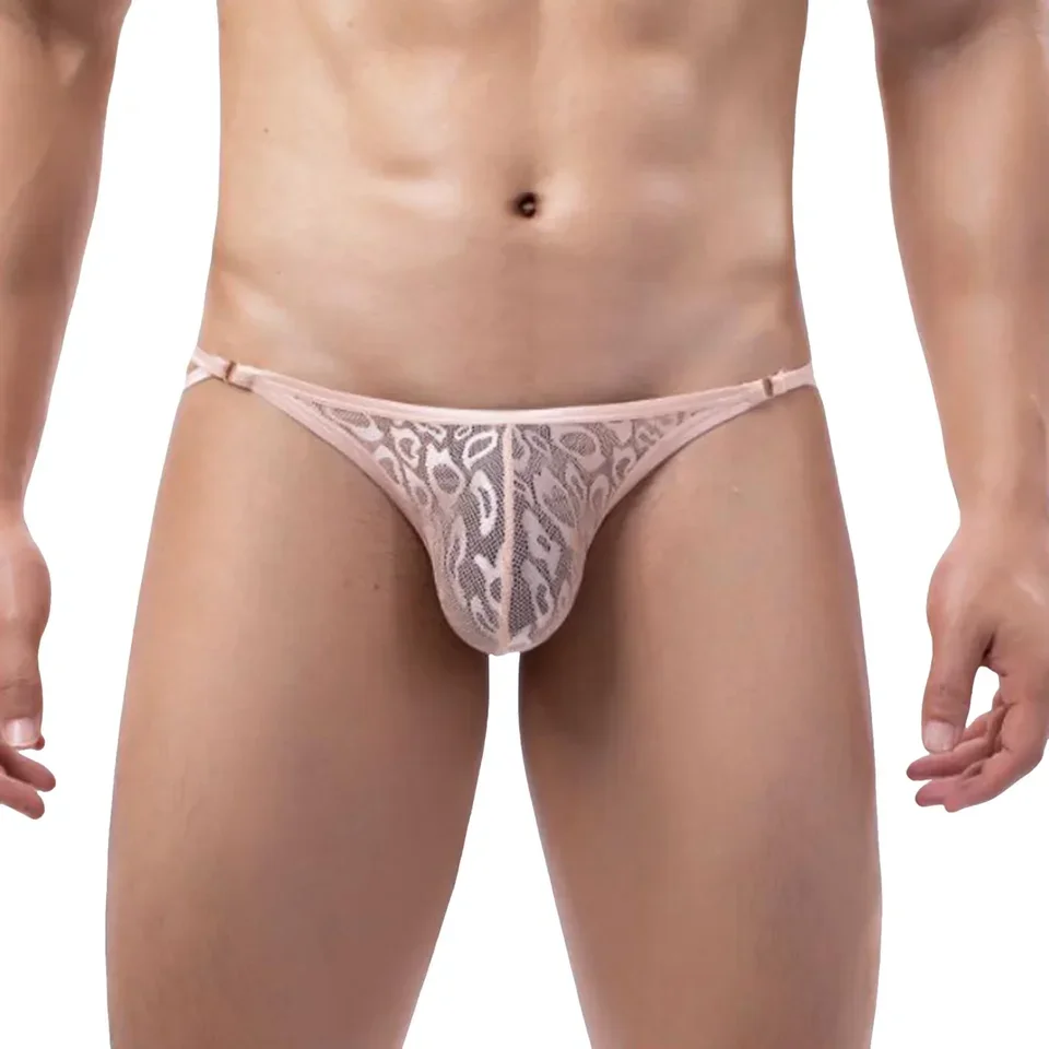 Mens Lace Sexy Comfortable Underwear Breathable Triangle Pants Plus Size Men Underwear U Pouch Underpants Japanese Man Underwear