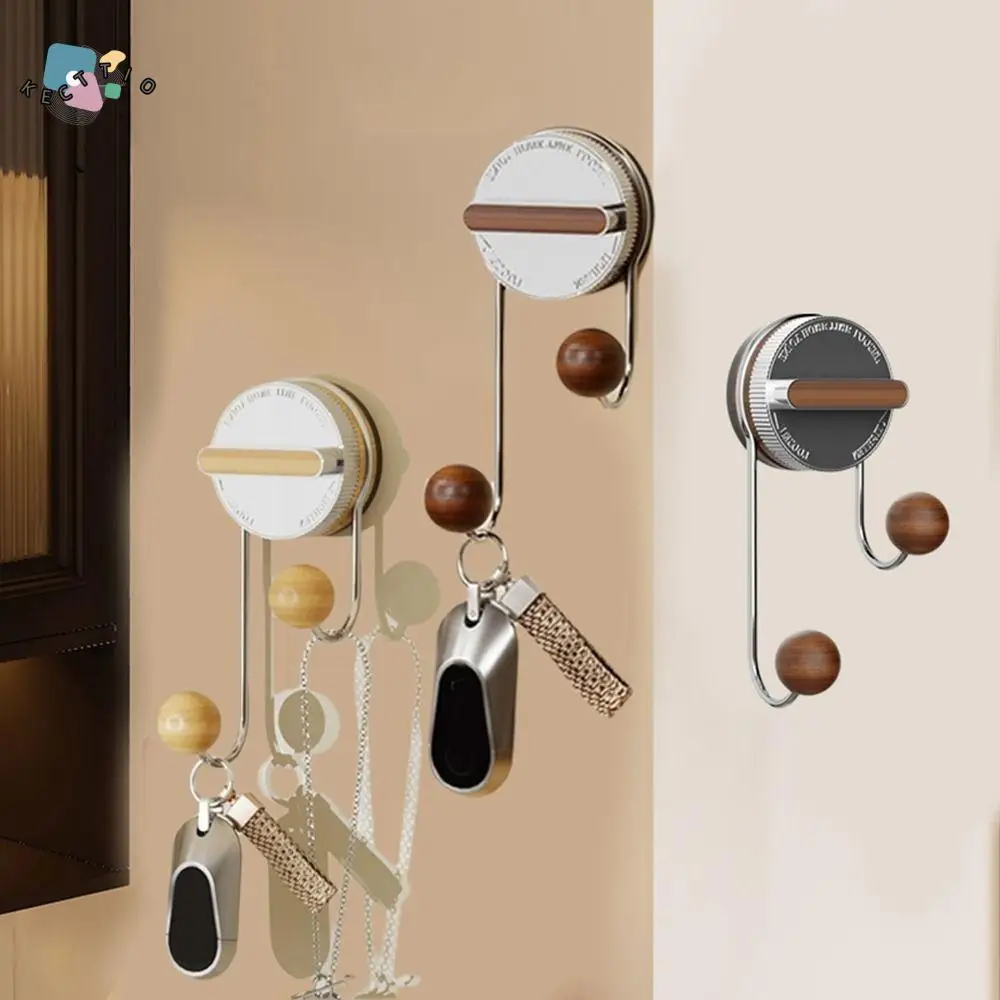 

Light Luxury Wall Mounted Suction Cup Hooks Seamless Removable Vacuum Double Hooks Space Saving Powerful Wall Hanger Kitchen