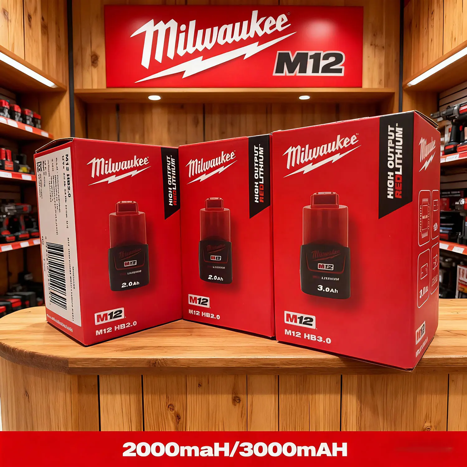 بطارية ميلووكي الأصلية بطارية قابلة للشحن 12v48-11-241148-11-2401mil-12a-lim12 2ah ~ 3ah 5ah ~ 6ah بطارية متينة. #3