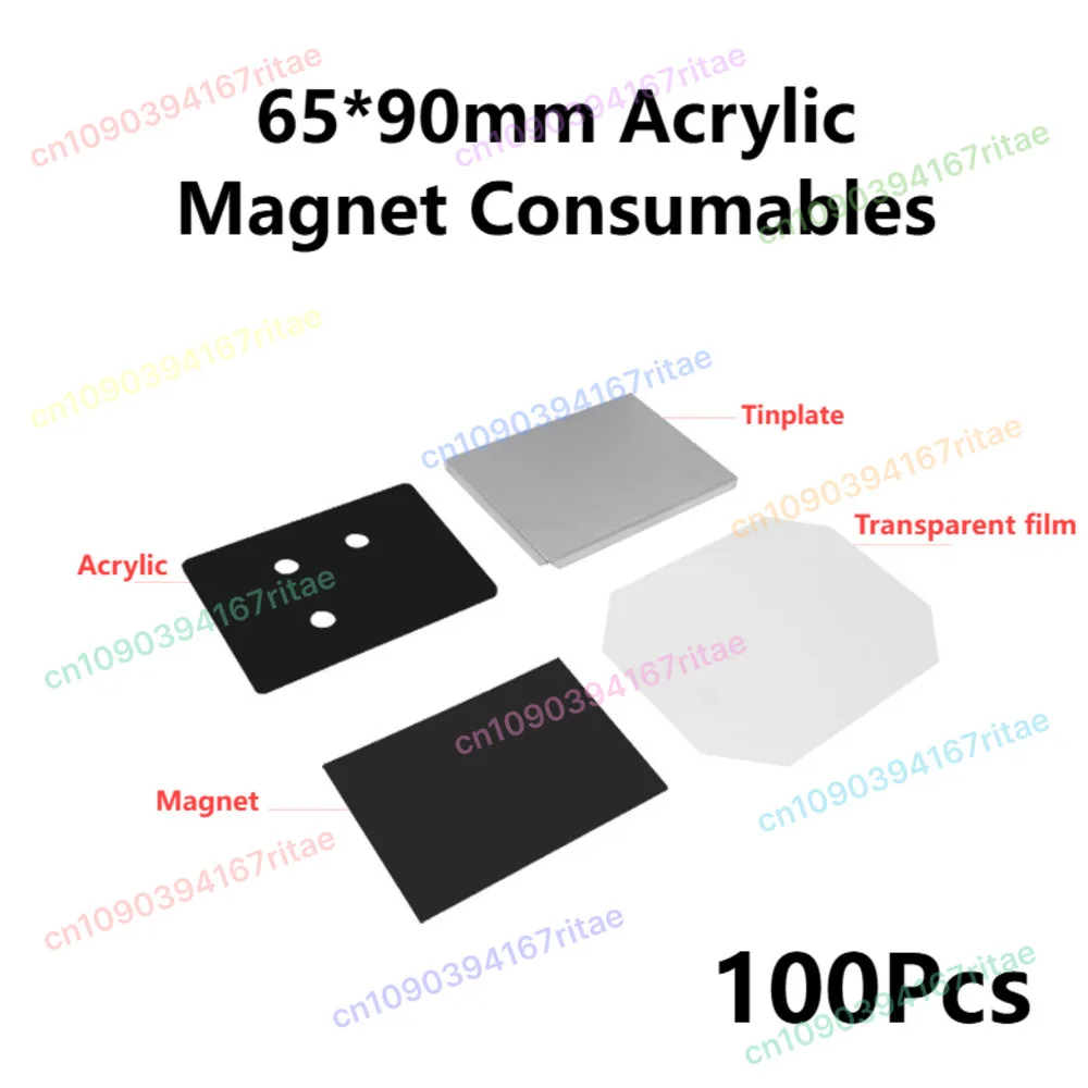 

100Pcs 65×90MM DIY Creative Acrylic Magnet Fridge Magnet Accessories Refrigerator Magnet Consumables Blank Materials Decoration