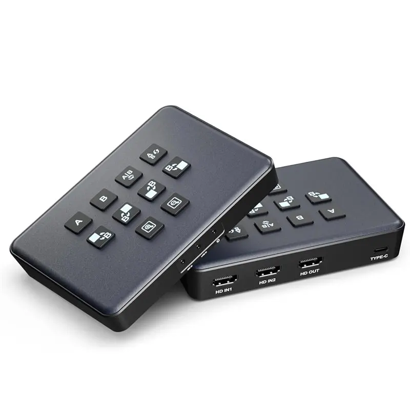AT82-Dual 4K -Compatible Video Switcher Input Capture Card, USB 3.0 Audio-Video Recording Device