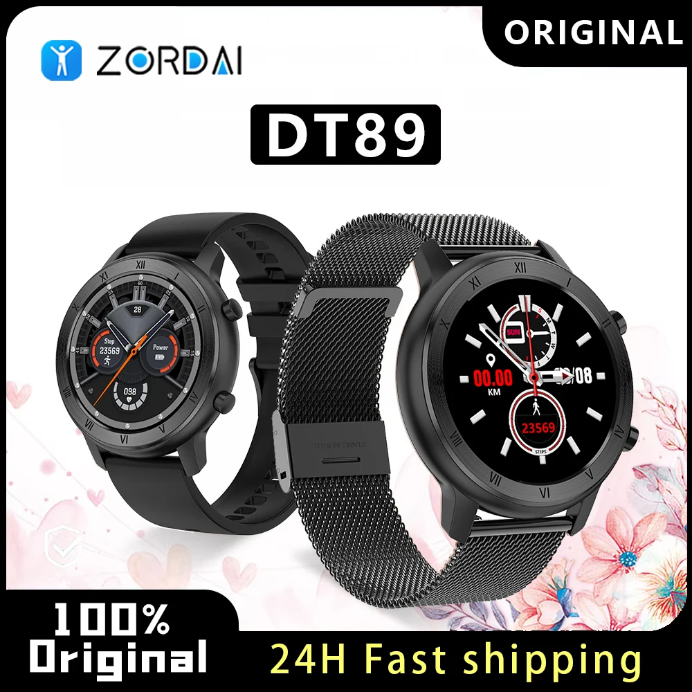 Zordai DT89 New Smart Watch For Women ECG Measurement Heart Rate Blood Pressure Monitor IP68 Waterproof Women Smartwatch Girl