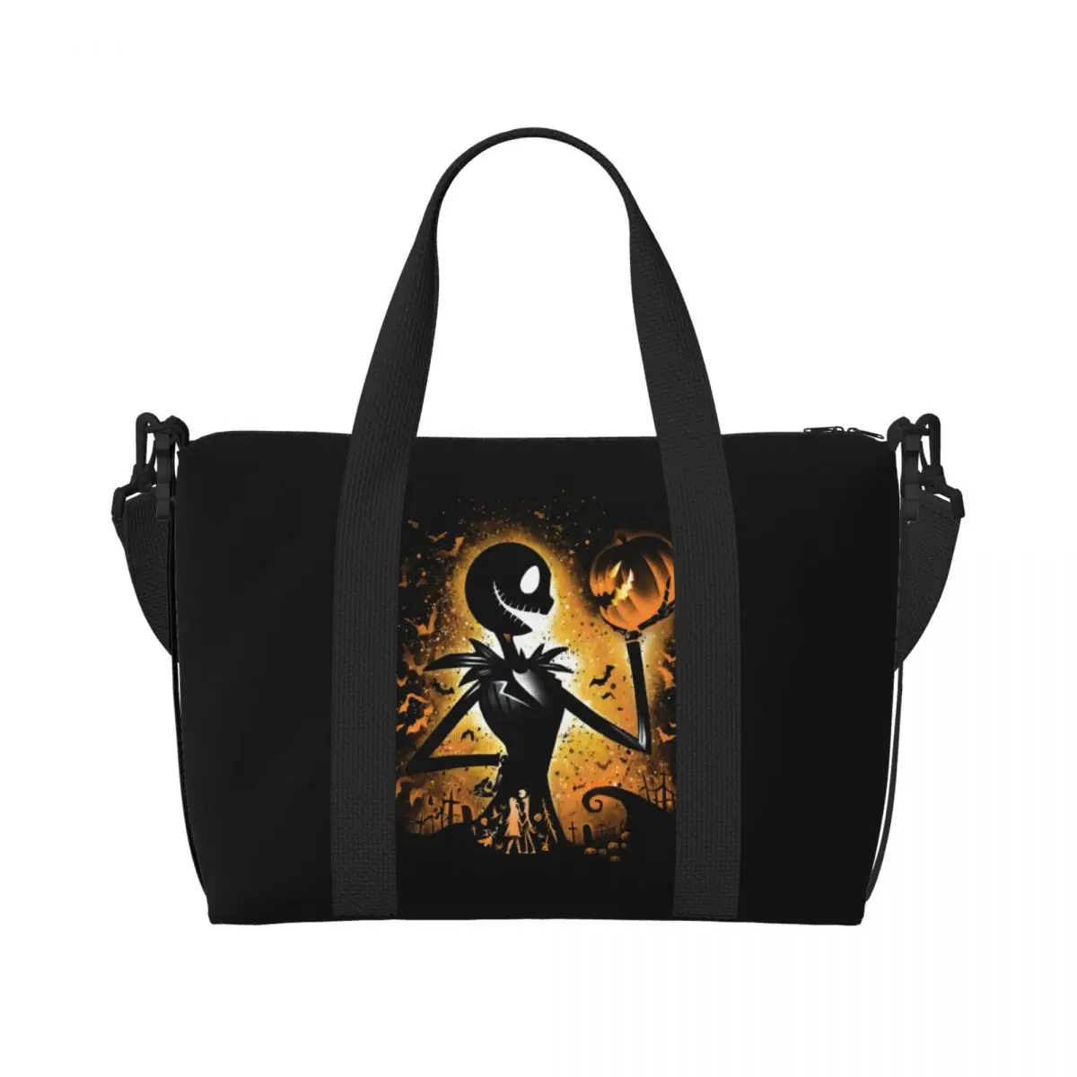 

Изготовленная на заказ сумка для покупок Джека Скеллингтона, женская большая вместительная сумка для живого скелета, тренажерного зала, пляжные дорожные сумки