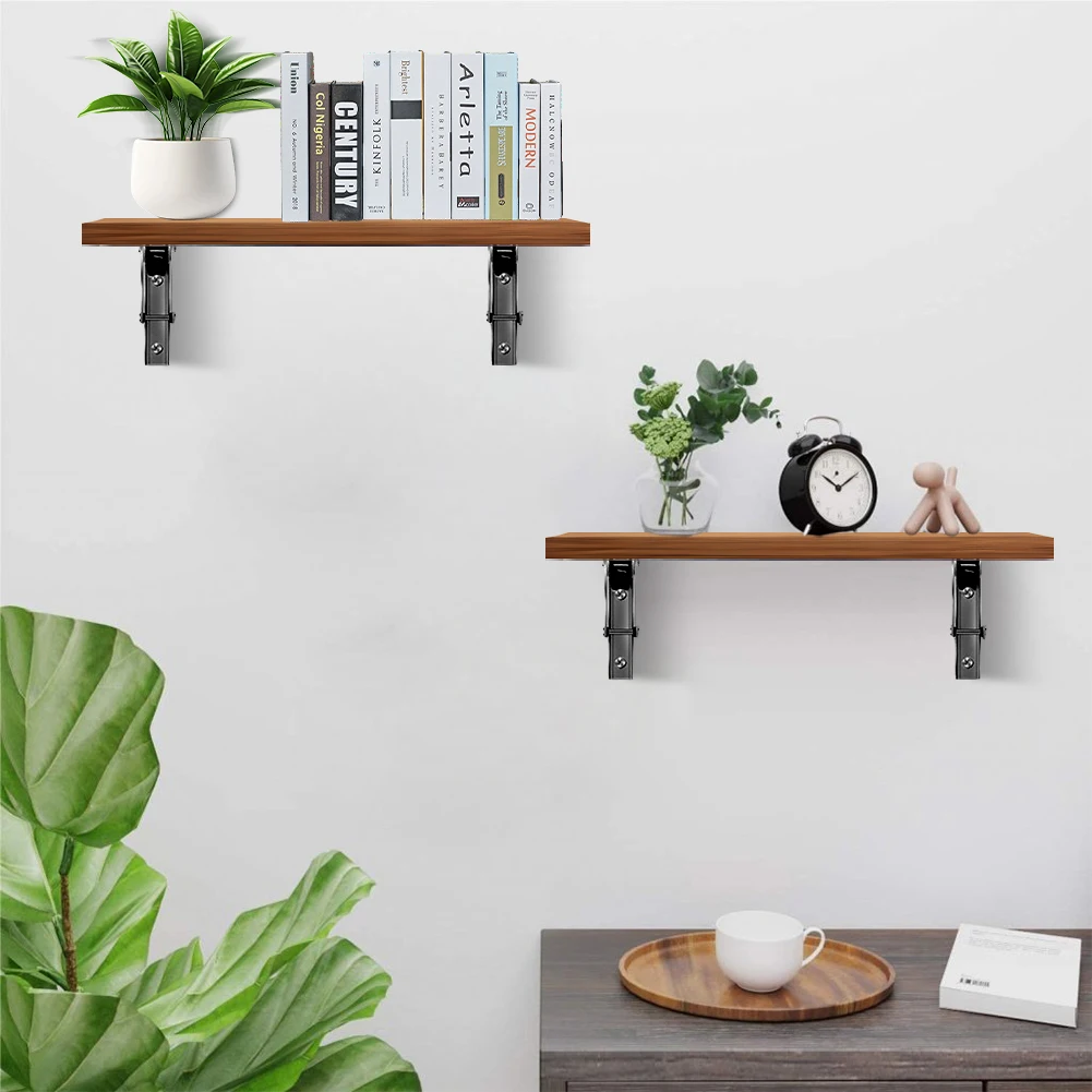 

2Pcs Folding Shelf Brackets Max Load 90kg/198lb Wall Mounted Shelf Bracket Heavy Duty Workbench Support for DIY Home Table Bench