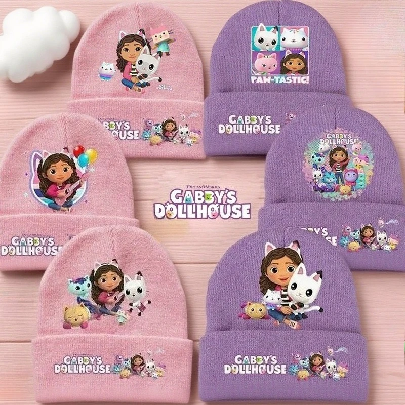 

Cartoon Gabby Dollhouses Baby Knitted Hat Cotton Winter Soft Warm Kids Girls Cap Kawaii Caps Hats Beanie Bonnet Christmas Gifts