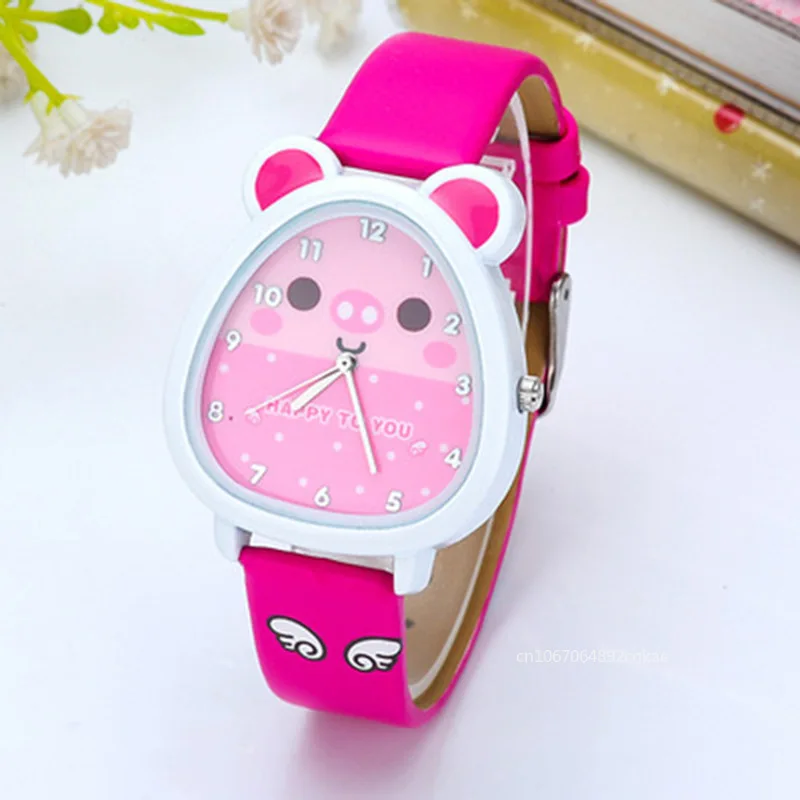 Girls Cute Cartoon Watches Kids Quartz Analog Leather Wristwatches Cartoon Children Watch Birthday Girls Clock Gift