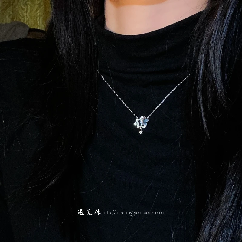أنيمي الحب والفضاء العميق Xavier الانطباع الرياح ستار سلسلة 925 قلادة فضية تأثيري الكرتون جمع حلية هدية عيد الميلاد