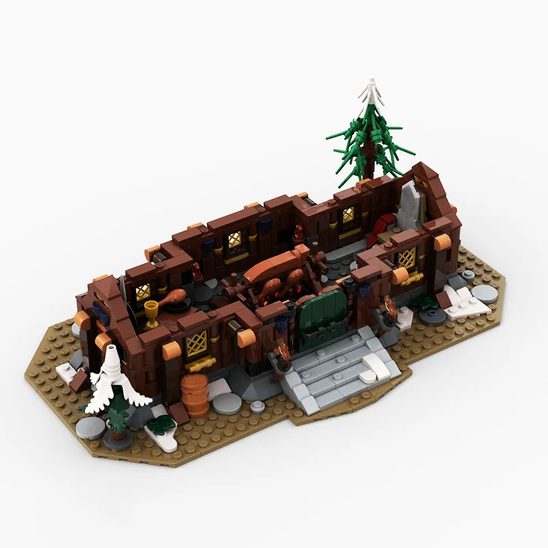 1231pcs MOC House the Jarl Vikingsed Model Building blocks Architecture Christmas gift Assemble DIY Education toys Brick Kids