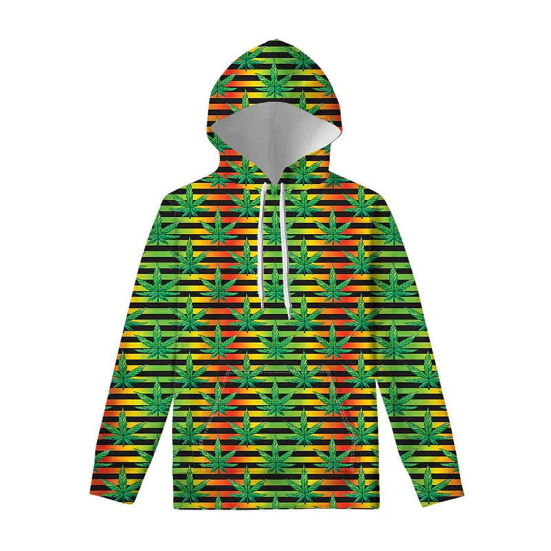 2024 Leaf Graphic New Design Man Clothes Street Style Hooded Sweatshirts Autumn Casual Hoodies Fashionable Long Sleeve Pullovers