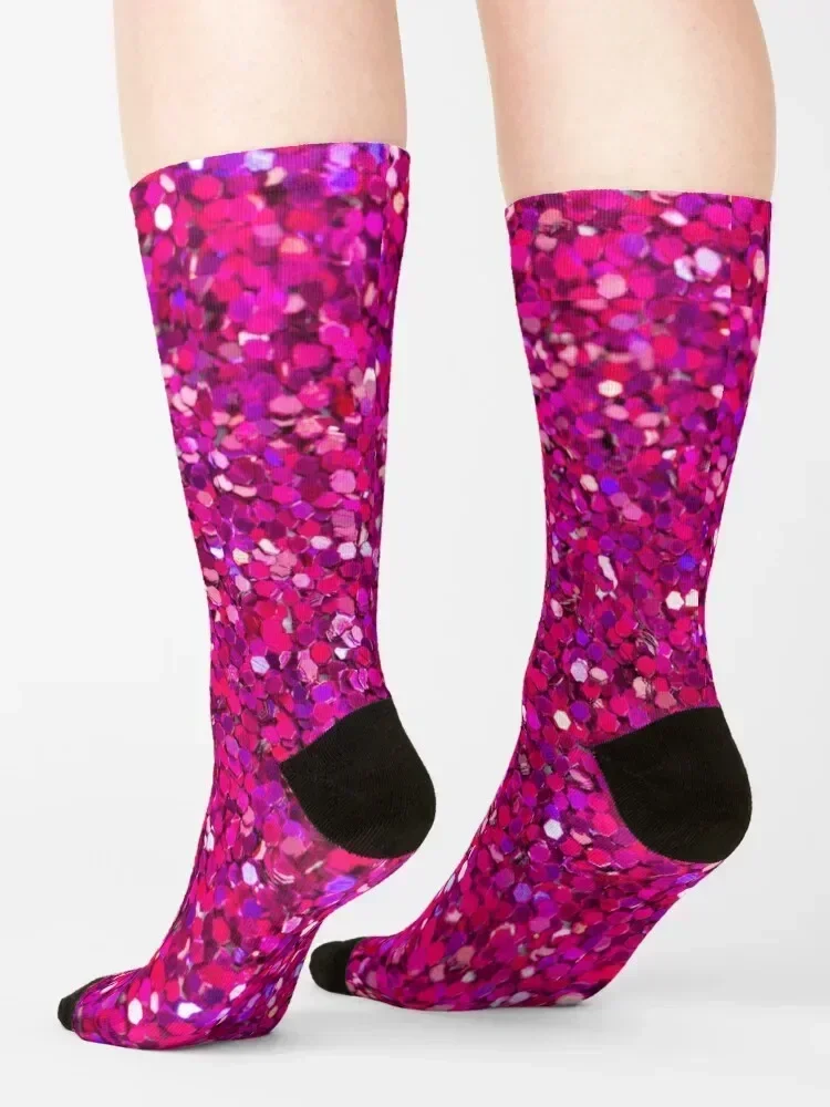 Hot Pink Stardust Socks shoes essential aesthetic custom Boy Child Socks Women's