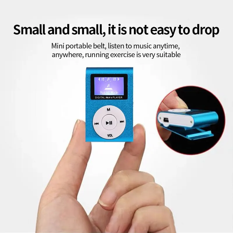 Metal Clip with Screen MP3 Music Player Mini Portable Clip MP3 Student Walkman MP3