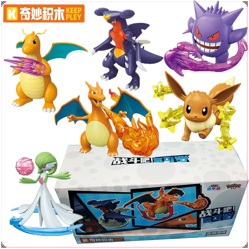 Keeppley – figurines d'action Pokemon originales, dessin animé, modèle mobile assemblé, jouets, ornements décoratifs, cadeaux exquis pour enfants