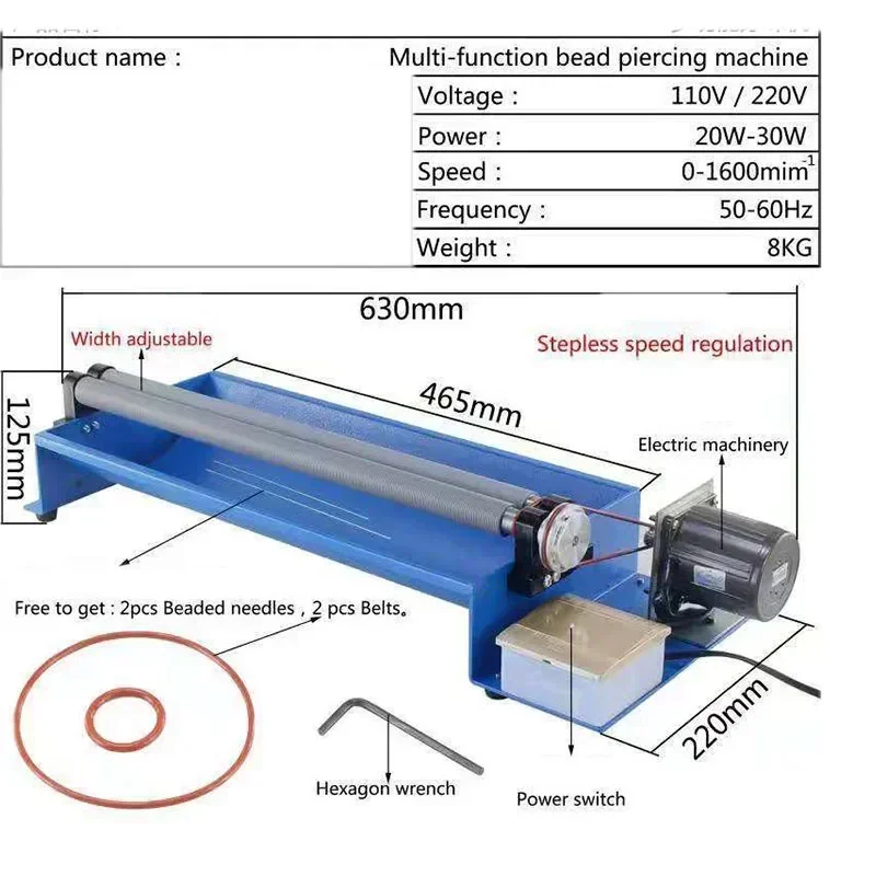 Small Automatic Beading Machine Pearl Punching Machine Turquoise Speed Bead Crystal Play Plastic Beading Machine Jade