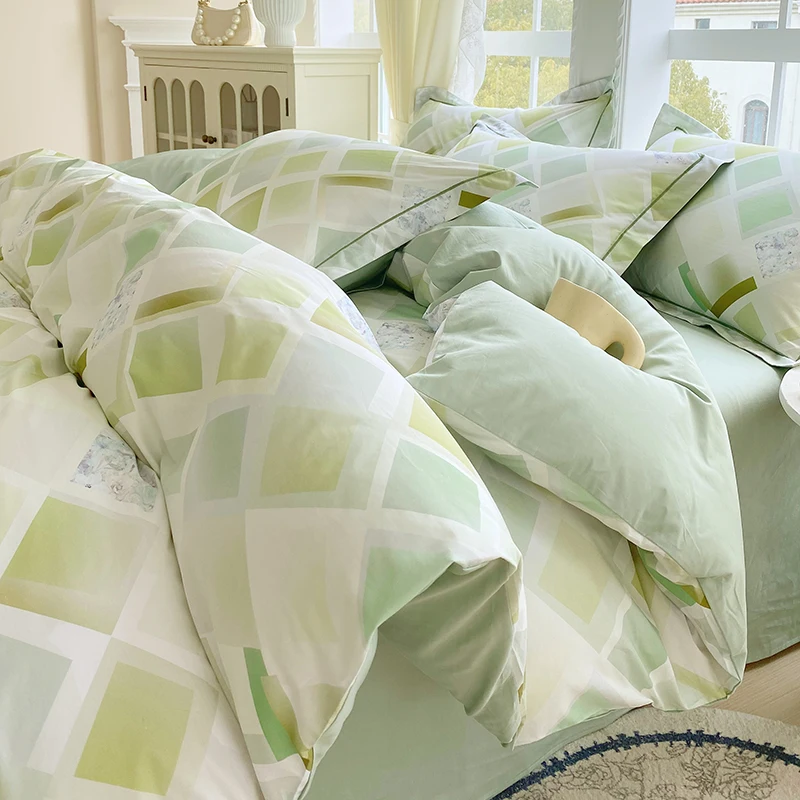 1pc 100% Cotton Duvet Cover Skin-friendly Quilt Cover Single/Queen/King Simple Style housse de couette 220x240(No Pillowcase)